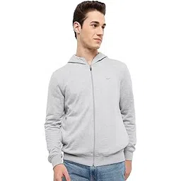 park avenue Men Slim Fit Solid Pattern Cotton Polyester Blend Full Sleeve Hooded Neck Casual Sweatshirt-picture-33