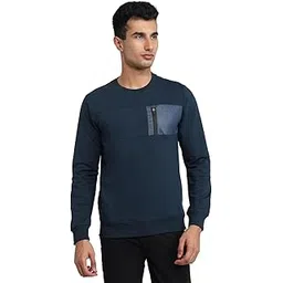 park avenue Men Slim Fit Solid Pattern Cotton Polyester Blend Regular Collar Full Sleeve Casual Sweatshirt-picture-18