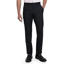 park avenue Men Slim Fit Solid Pattern Poly Viscose Blend Flat Front Formal Trouser-picture-31