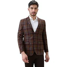 park avenue Men Slim Fit Solid Pattern Poly Wool Blend Notch Lapel Full Sleeve Formal Blazer-picture-45