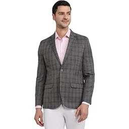 park avenue Men Slim Fit Solid Pattern Polyester Viscose Blend Notch Lapel Full Sleeve Formal Blazer-picture-43