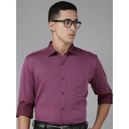 Park Avenue Men Slim Fit Textured Opaque Self Design Pure Cotton Formal Shirt-picture-38