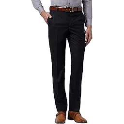park avenue Men Smart Fit Structure Pattern Poly Viscose Blend Flat Front Formal Trouser-picture-13