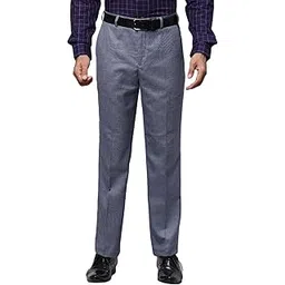park avenue Men Smart Fit Structure Pattern Poly Viscose Blend Pleatless Formal Trouser-picture-46