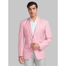 park avenue Men Solid Single Breasted Casual Blazer-picture-10
