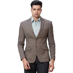 park avenue Men Solid Single Breasted Formal Blazer-picture-32