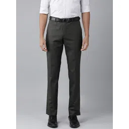 Park Avenue Men Solid Smart Slim Fit Mid-Rise Plain Woven Flat-Front Formal Trousers-picture-37