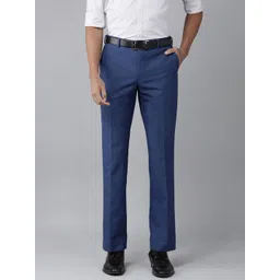 Park Avenue Men Solid Smart Slim Fit Mid-Rise Plain Woven Flat-Front Formal Trousers-picture-27