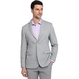 park avenue Men Super Slim Fit Structure Pattern Terylene Rayon Blend Notch Lapel Full Sleeve Formal Blazer-picture-41