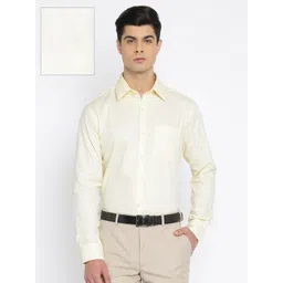 Park Avenue Men Yellow Slim Fit Checked Formal Shirt-picture-10