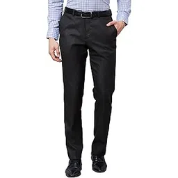 park avenue Men's Mid Rise Polyester Blend Checks Pattern Smart Fit Flat Front Formal Trouser-picture-42