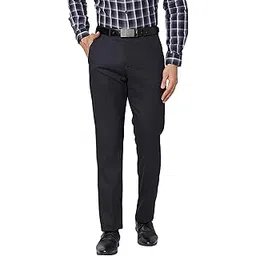 park avenue Men's Mid Rise Regular Fit Polyviscose Blend Checks Pattern Flat Front Formal Trouser-picture-21