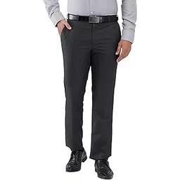 park avenue Men's Mid Rise Regular Fit Stripe Pattern Polyester Blend Flat Front Formal Trouser-picture-27