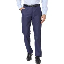 park avenue Men's Polyester Blend Structure Pattern Smart Fit Flat Front Formal Trouser-picture-33