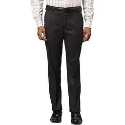 park avenue Men's Polyester Blend Structure Pattern Smart Fit Flat Front Formal Trouser-picture-49