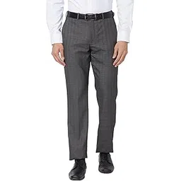 park avenue Men's Polyester Blend Structure Pattern Smart Fit Flat Front Formal Trouser-picture-52