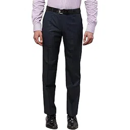 park avenue Men's Polyviscose Blend Pick-A-Pick Pattern Smart Fit Flat Front Formal Trouser-picture-37