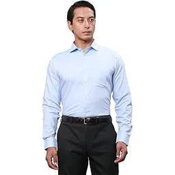 park avenue Men's Pure Cotton Structure Pattern Slim Fit Semi Cutaway Collar Full Sleeve Formal Shirt-picture-36