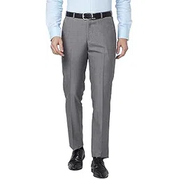 park avenue Men's Regular Fit Checkered Dark Trouser-picture-18