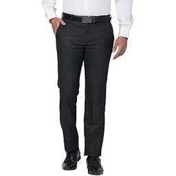 park avenue Men's Regular Fit Checks Pattern Polyester Blend Pleated Formal Trouser-picture-37