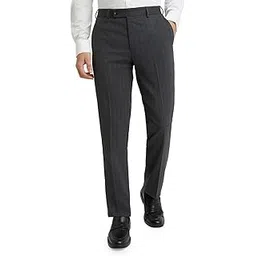 park avenue Men's Regular Fit Mid Rise Checks Pattern Polyester Blend Flat Front Formal Trouser-picture-38