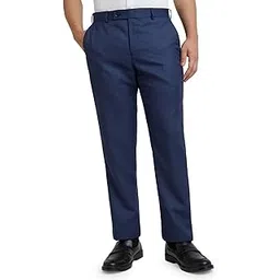 park avenue Men's Regular Fit Mid Rise Structure Pattern Poly Viscose Blend Flat Front Formal Trouser-picture-33