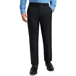 park avenue Men's Regular Fit Polyviscose Blend Structure Pattern Flat Front Formal Trouser-picture-18