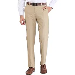 park avenue Men's Regular Fit Solid Pattern Poly Viscose Blend Flat Front Formal Trouser-picture-28