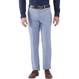 park avenue Men's Regular Fit Solid Pattern Polyester Blend Pleated Formal Trouser-picture-26