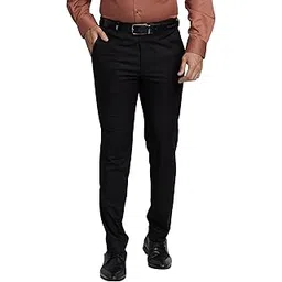 park avenue Men's Regular Mid Rise Checks Pattern Neo Fit Poly Viscose Blend Flat Front Formal Trouser-picture-34