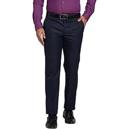 park avenue Men's Solid Pattern Smart Fit Polyester Blend Flat Front Formal Trouser-picture-11