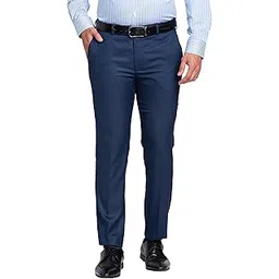 park avenue Men's Structure Pattern Super Slim Fit Polyester Blend Flat Front Formal Trouser-picture-41