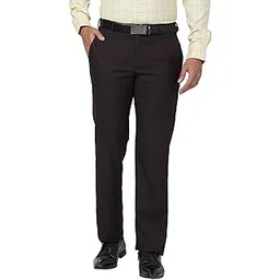park avenue Men's Super Slim Fit Structure Pattern Polyester Blend Pleated Formal Trouser-picture-35
