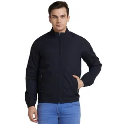 Park Avenue Navy Blue Regular Fit Jacket-picture-46