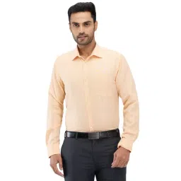 Park Avenue Orange Slim Fit Self Pattern Shirt-picture-16