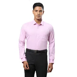 Park Avenue Pink Cotton Slim Fit Checks Shirts-picture-39