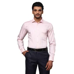 Park Avenue Pink Slim Fit Striped Shirt-picture-12