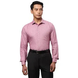 Park Avenue Red Slim Fit Check Cotton Shirt-picture-36