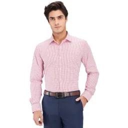 Park Avenue Red Slim Fit Checks Shirt-picture-20