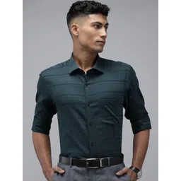 Park Avenue Slim Fit Horizontal Stripes Pure Cotton Formal Shirt-picture-24