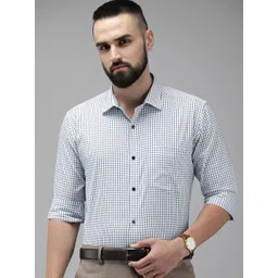 Park Avenue Slim Fit Pure Cotton Checked Formal Shirt-picture-12