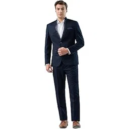 park avenue Super Slim Fit Dark Blue Suit For Men-picture-12