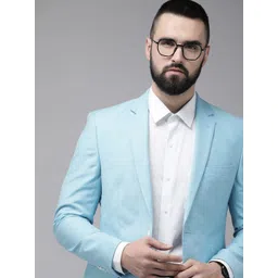 Park Avenue Super Slim Fit Self Design Single-Breasted Formal Blazers-picture-19