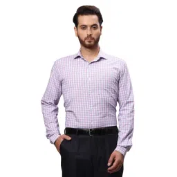 Park Avenue Violet Slim Fit Check Cotton Shirt-picture-17