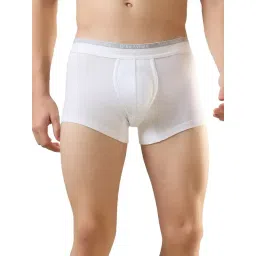 Park Avenue White Cotton Blend Regular Fit Solid Trunks-picture-21