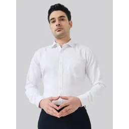 Park Avenue White Slim Fit Self Pattern Shirt-picture-42