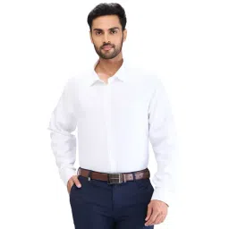 Park Avenue White Slim Fit Texture Shirt-picture-22