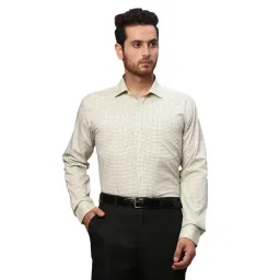 Park Avenue Yellow Slim Fit Check Shirt-picture-33