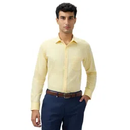 Park Avenue Yellow Slim Fit Formal Shirt-picture-12