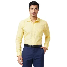 Park Avenue Yellow Slim Fit Printed Shirt-picture-30
